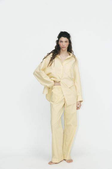 STRIPED PYJAMA STYLE TROUSERS - Yellow by Zara - Image 0