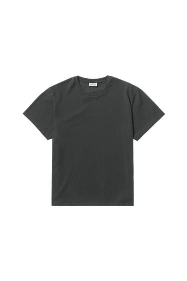 WASHED SLIM FIT T-SHIRT - Black / Brown by Zara
