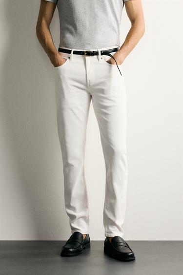 BASIC SLIM FIT JEANS - Oyster-white by Zara