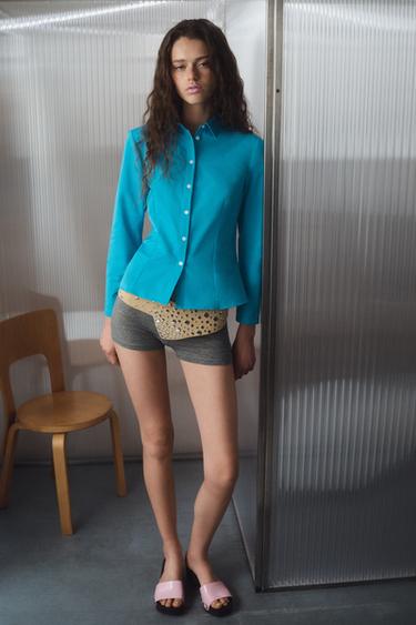 100% LEATHER CUMMERBUND BELT WITH STUDS - Light yellow by Zara - Image 0