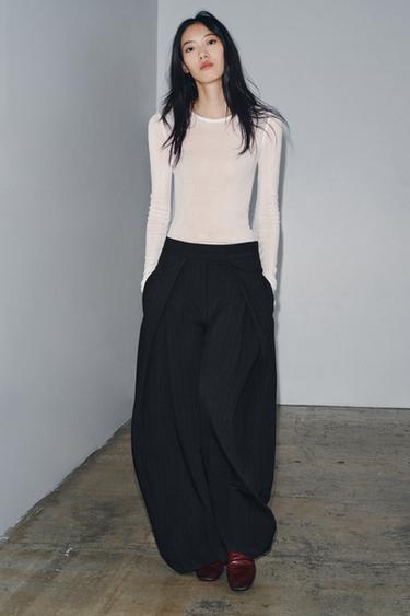PINSTRIPE DARTED TROUSERS ZW COLLECTION - striped by Zara