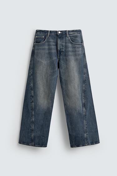 BAGGY FIT TWISTED-SEAM JEANS - Mid-blue by Zara