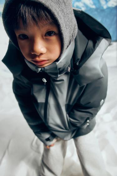 TIE DYE WATER-RESISTANT AND WINDPROOF DETACHABLE HOODIE JACKET RECCO® SYSTEM SKI COLLECTION - Grey by Zara