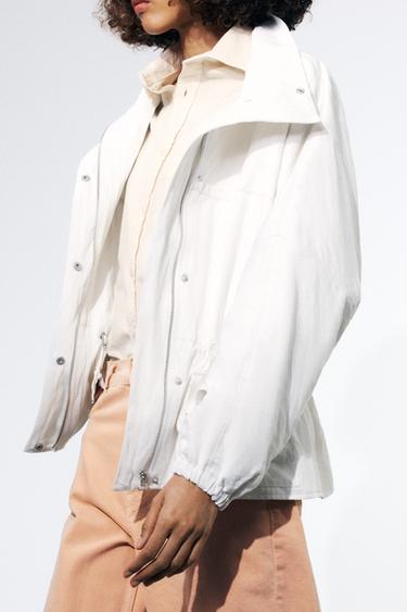 OVERSIZE JACKET WITH POCKETS ZW COLLECTION - Oyster-white by Zara