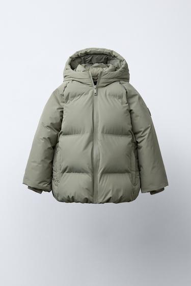 WATER-REPELLENT HOODED PADDED JACKET - Khaki by Zara - Image 0