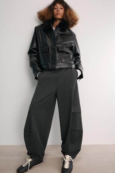 ZW COLLECTION LEATHER EFFECT JACKET - Black by Zara - Image 0