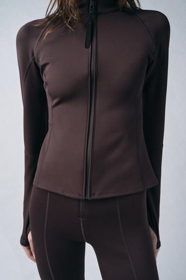 ZW COLLECTION THERMO-SEALED ZIP JACKET - Brown by Zara - Image 0