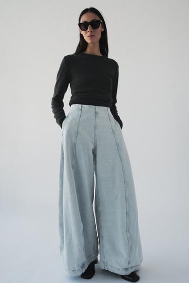 JEANS ZW COLLECTION HIGH-WAIST BALLOON - Light blue by Zara