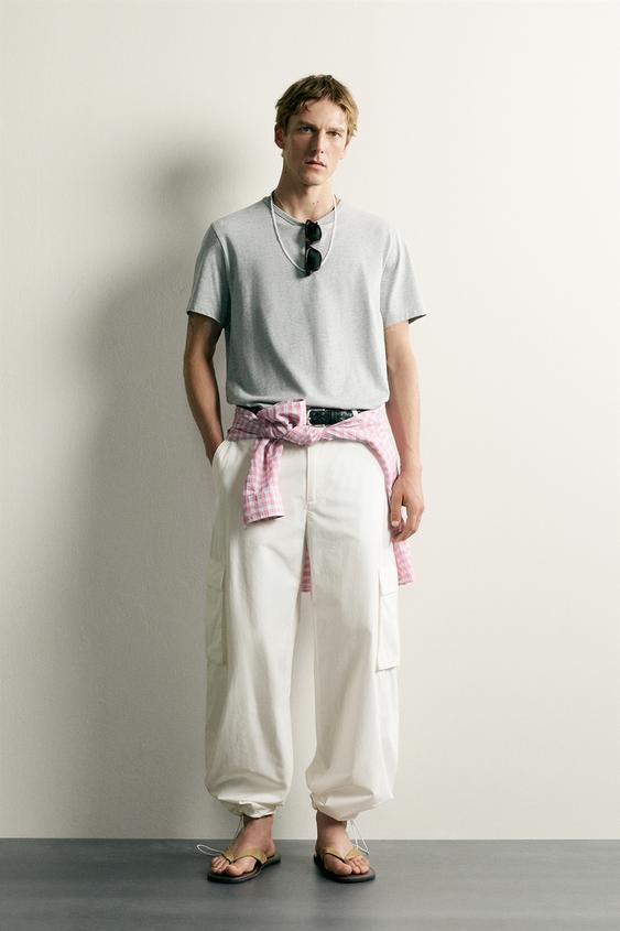 RELAXED FIT CARGO TROUSERS - White by Zara - Image 0