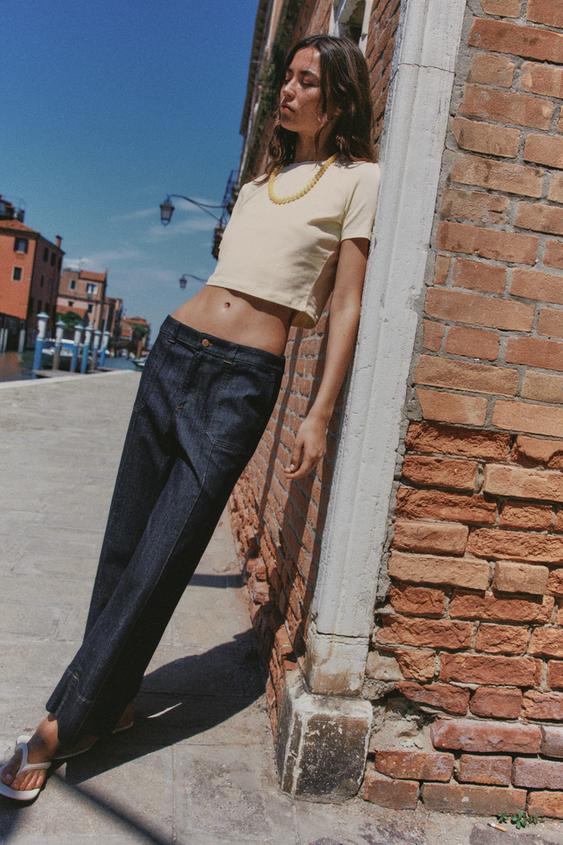 Z1975 MID-WAIST CULOTTES JEANS - Blue by Zara - Image 0