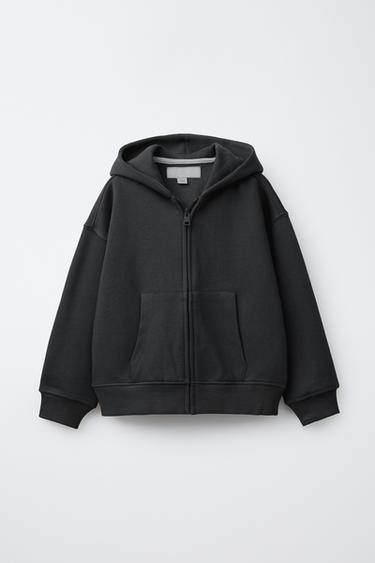PLAIN PLUSH HOODIE - Anthracite grey by Zara