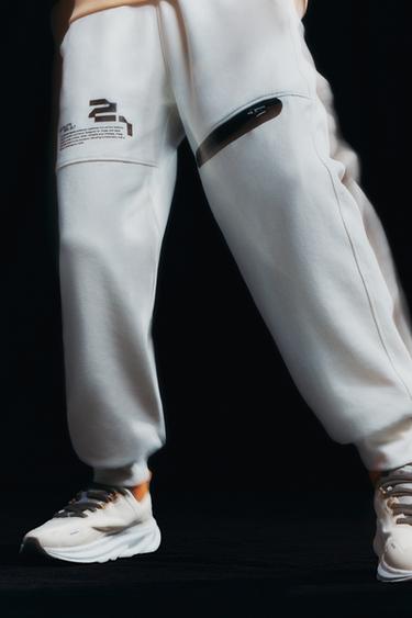 SPORTY INTERLOCK TROUSERS - Ecru by Zara