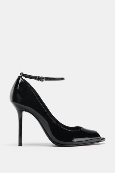 HIGH-HEEL SHOES WITH FAUX PATENT FINISH - Black by Zara