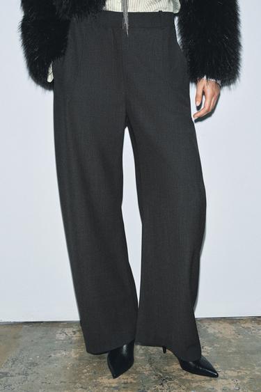 ZW COLLECTION BALLOON TROUSERS WITH WOOL - Dark grey by Zara
