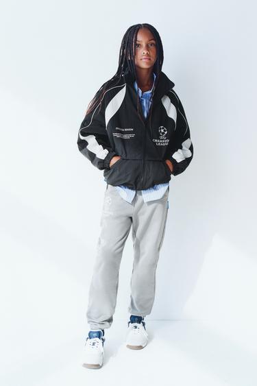 UEFA CHAMPIONS LEAGUE ® WATER-REPELLENT HOODED JACKET - Black by Zara