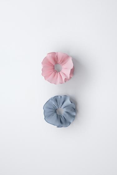 TWO-PACK OF PLEATED SCRUNCHIES - Pink by Zara - Image 0