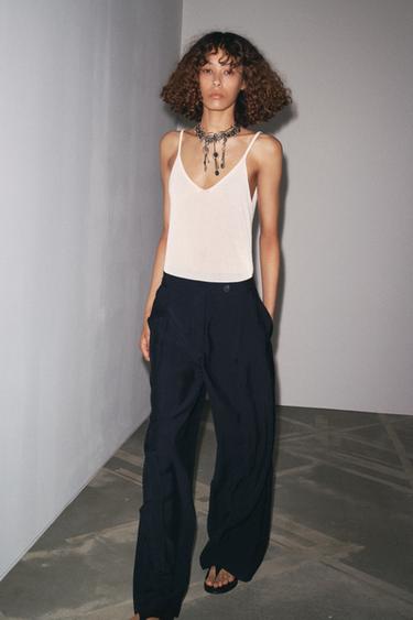 ZW COLLECTION TROUSERS WITH DARTS - Navy blue by Zara - Image 0