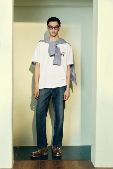 VINYL PRINT T-SHIRT - Oyster-white by Zara