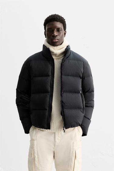WATER-REPELLENT 100% FEATHER DOWN JACKET - Dark navy by Zara