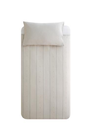 CHILDREN'S FLORAL AND STRIPED DUVET COVER - Greyish by Zara