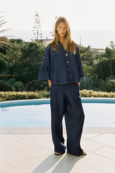 Z1975 HIGH-WAIST WIDE-LEG JOGGER JEANS - Blue by Zara