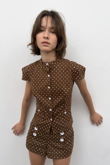 MINI DOT SHORTS - brown/white by Zara
