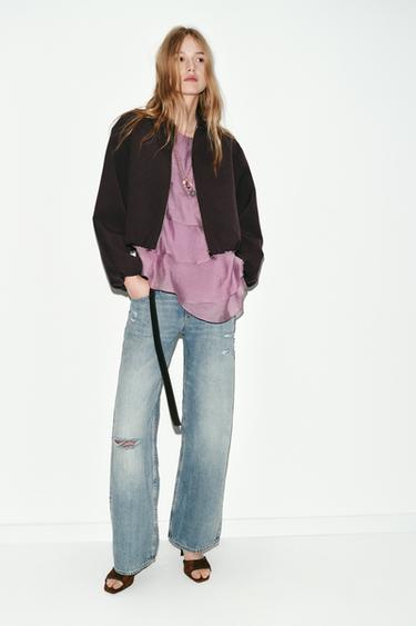 ZIP-UP PUFFBALL JACKET - Brown by Zara