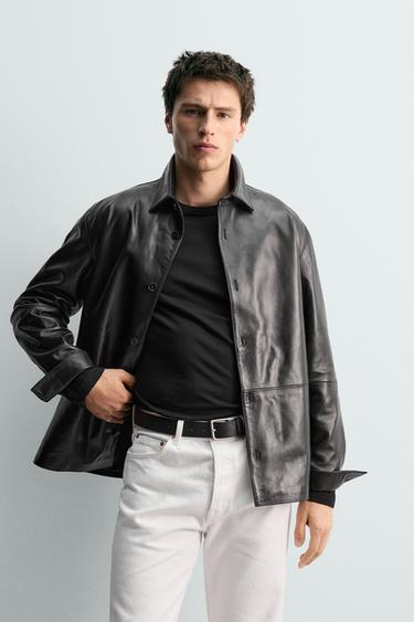 NAPPA LEATHER OVERSHIRT - LIMITED EDITION - Black by Zara