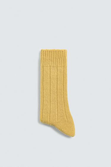 RIBBED WOOL BLEND SOCKS AARON LEVINE X ZARA - Yellow by Zara