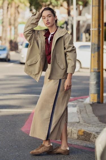 HOODED JACKET - camel by Zara - Image 0