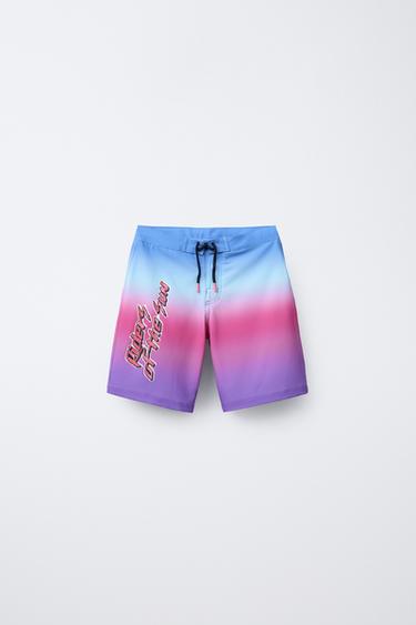 6-14 YEARS/ TIE-DYE SWIM SHORTS - Neon blue by Zara
