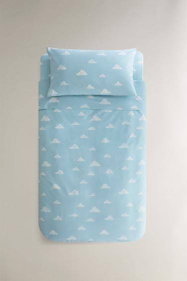 CHILDREN’S CLOUD PRINT DUVET COVER - Light blue by Zara - Image 0