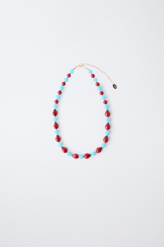 LADYBIRD BEADED NECKLACE - Red by Zara - Image 0