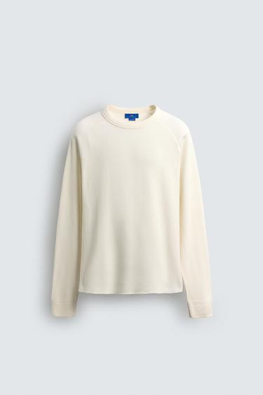 AARON LEVINE X ZARA WAFFLE-KNIT TEXTURE T-SHIRT - Ecru by Zara