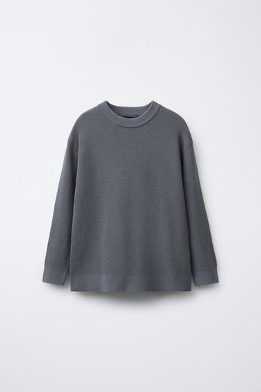 WAFFLE KNIT SWEATER - Cement by Zara - Image 0