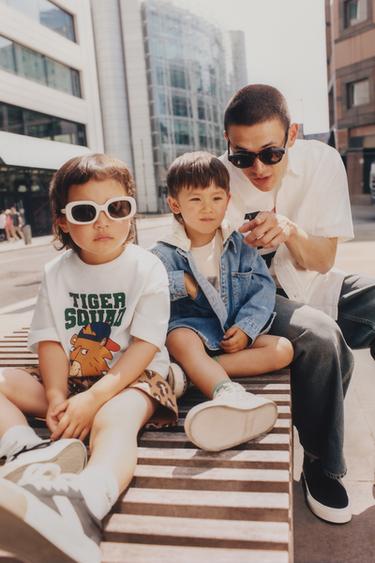 DENIM OVERSHIRT WITH DETACHABLE HOOD - Mid-blue by Zara