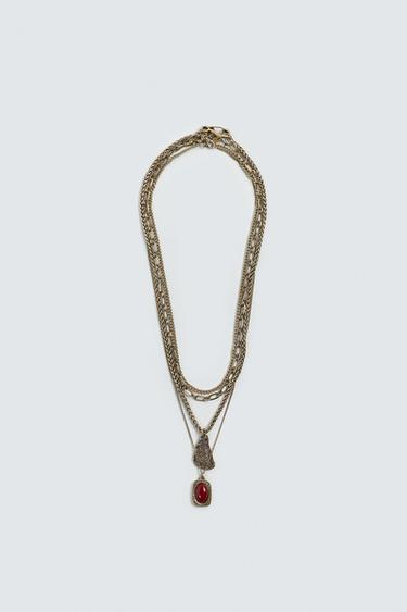 PACK OF 4 ASSORTED NECKLACES - Gold by Zara