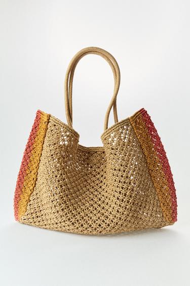 COMBINED BRAIDED-EFFECT TOTE BAG - Multicoloured by Zara