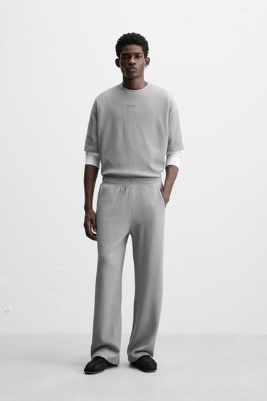 TEXTURED JOGGER TROUSERS - Blue grey by Zara - Image 0