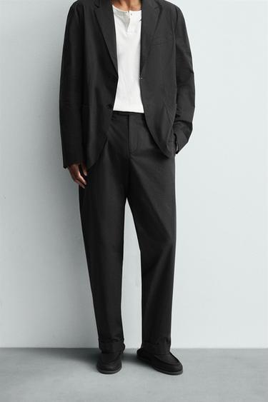POPLIN SUIT TROUSERS - Charcoal by Zara