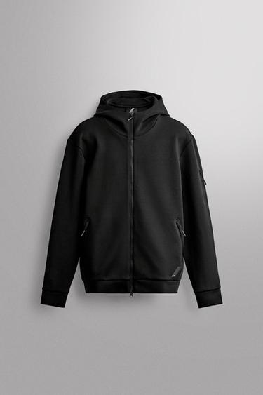 TECHNICAL ZIP-UP HOODIE - Black by Zara