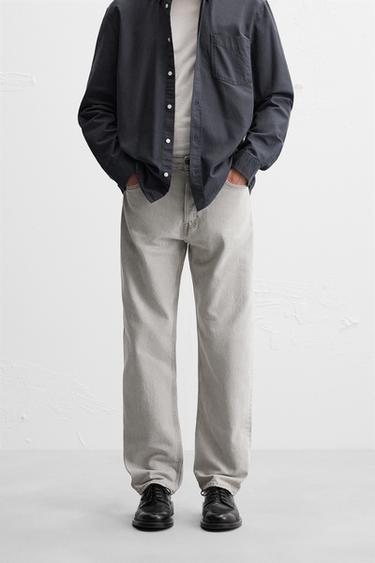 STRAIGHT-LEG JEANS - Grey by Zara