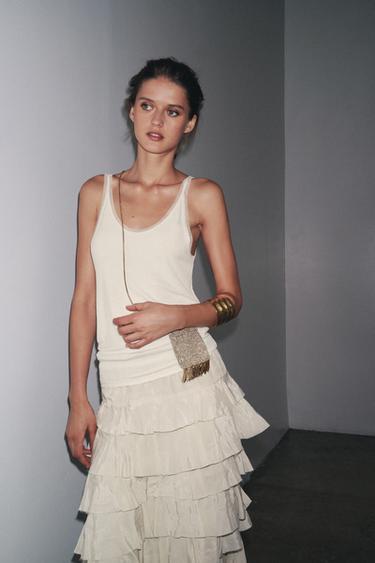 TULLE COMBINATION T-SHIRT - Vanilla by Zara