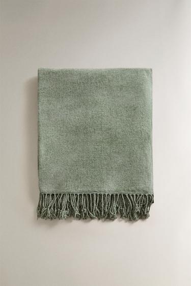 CHENILLE THROW - Blue green by Zara