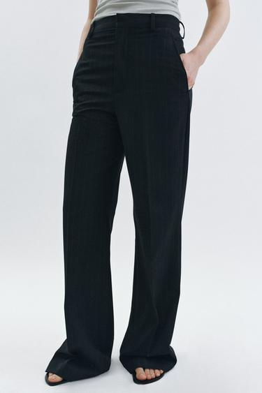 HIGH-WAIST PINSTRIPE TROUSERS ZW COLLECTION - striped by Zara