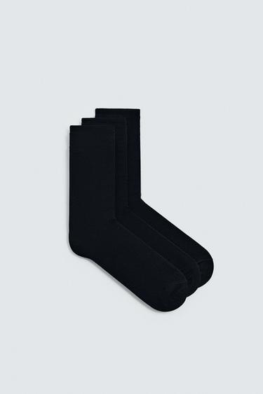 3-PACK OF MERCERISED COTTON BLEND SOCKS - Navy blue by Zara