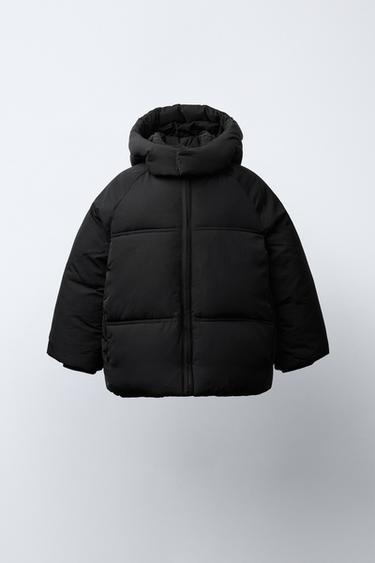 WATER-REPELLENT HOODED PADDED JACKET - Black by Zara - Image 0