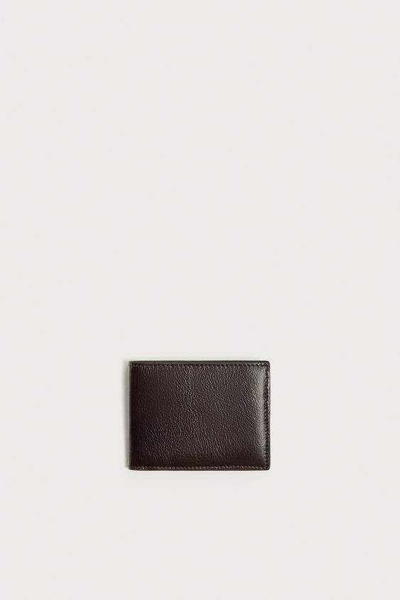 LEATHER WALLET - Brown by Zara - Image 0
