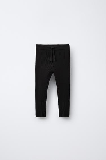 RIB KNIT LEGGINGS - Black by Zara