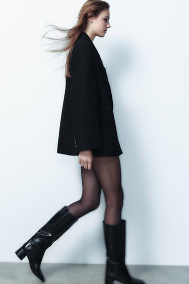 TOPSTITCHED BLOCK HEEL ANKLE BOOTS - Black by Zara - Image 0